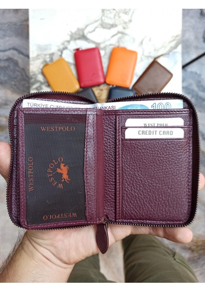 Deri Fermuarlı Unisex Cüzdan Kartlık modelleri