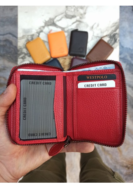 Deri Fermuarlı Unisex Cüzdan Kartlık fırsatları