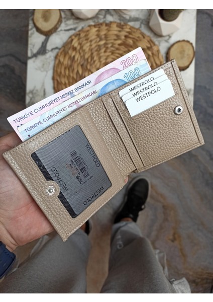 Deri Unisex Bozuk Para Bölmeli Cüzdan Kartlık
