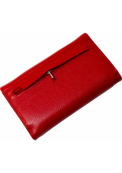 Deri Kırmızı Bol Bölmeli Cüzdan fiyatları