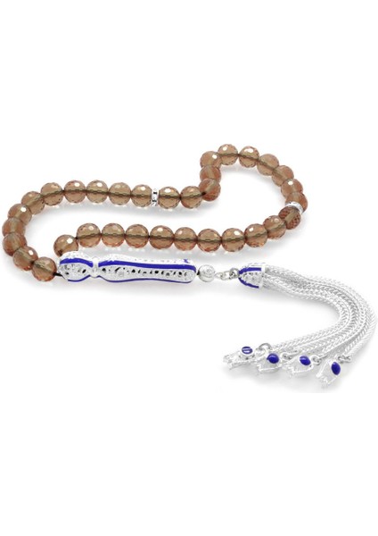 Alpaka Püsküllü Mavi Mineli Küre Kesim Sultanit Tesbih fiyatları