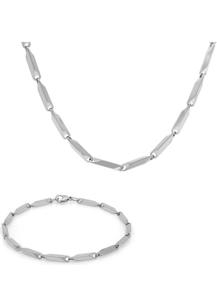Silver Renk 317L Çelik Singapur Zincir&bileklik Kombini fiyatları