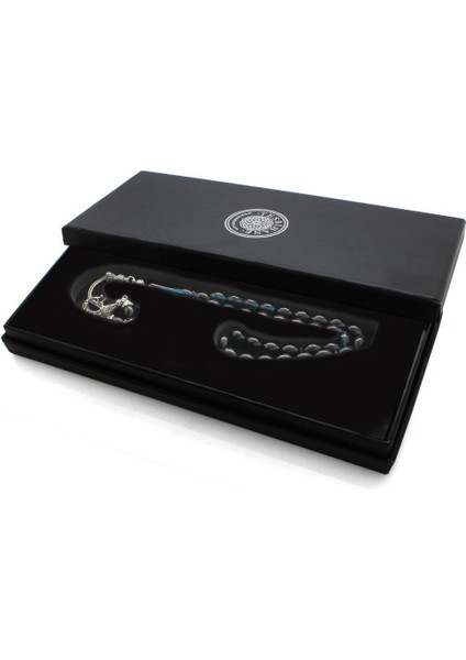 Ayyıldız Kararmaz Metal Püsküllü Arpa Kesim Süzme Turkuaz-Siyah Ateş Kehribar Tesbih fiyatları