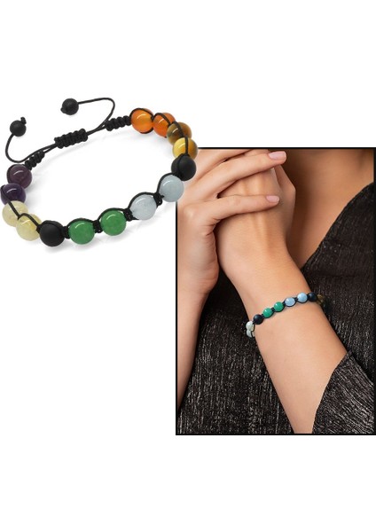 Makrome Örgülü Küre Kesim Çoklu Doğaltaş Kombinli Kadın Başarı Bilekliği fiyatları