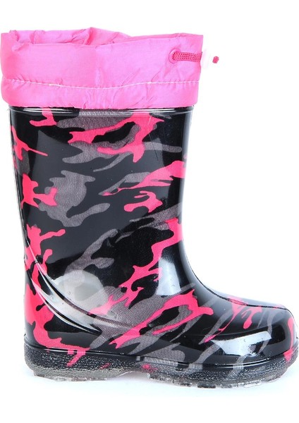 PF-580 Syh-Fuşya Kürklü Kız Çocuk Çizme Bot Ayakkabı