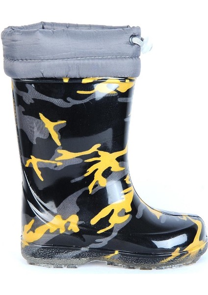 PF-580 Syh-Sarı Kürklü Erkek Çocuk Çizme Bot Ayakkabı