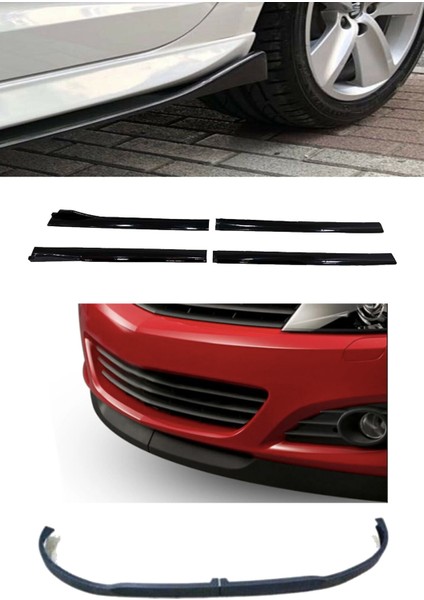 Fiat / Tofaş Tipo Flaplı Yan Marşpiyel Eki Ve 2 Parça Lip Siyah Ön Tampon Eki Set
