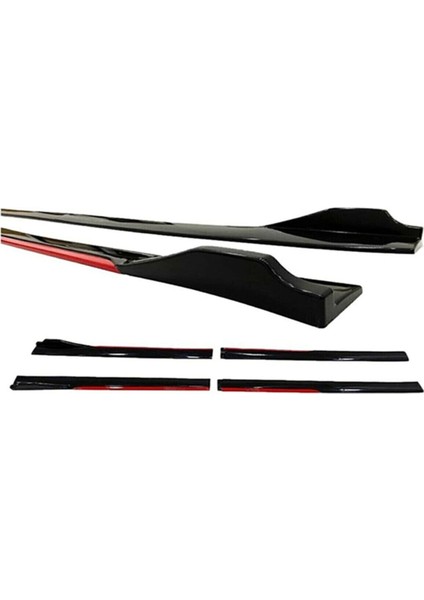 Tofaş Şahin 1988-2002 Kırmızı Şeritli Yan Marşpiyel Eki Ve 4 Parça Ön Ek Piano Black Set