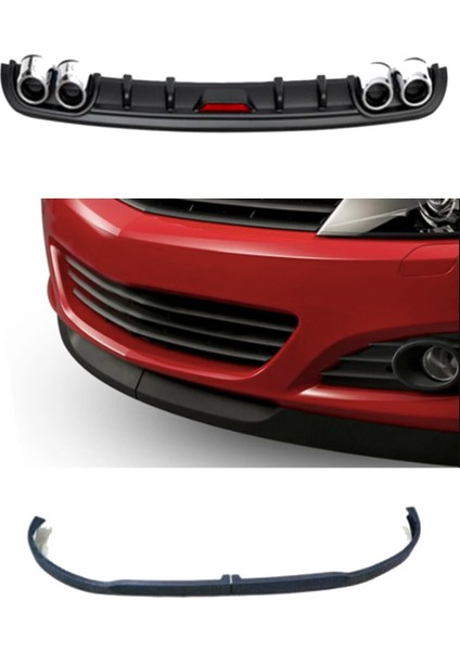 Fiat / Tofaş Tempra Universal Siyah Difüzör Ve 2 Parça Lip Siyah Ön Tampon Eki Set