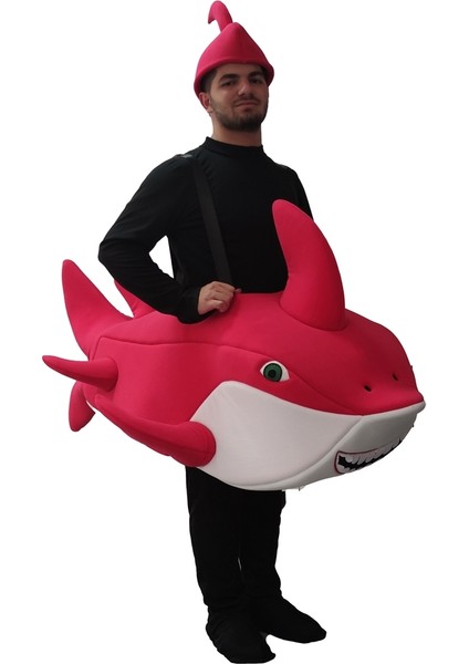 Baby Shark Kostümü Yetişkin Pembe | Mommy Shark Kostümü