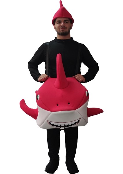 Baby Shark Kostümü Yetişkin Pembe | Mommy Shark Kostümü fiyatları