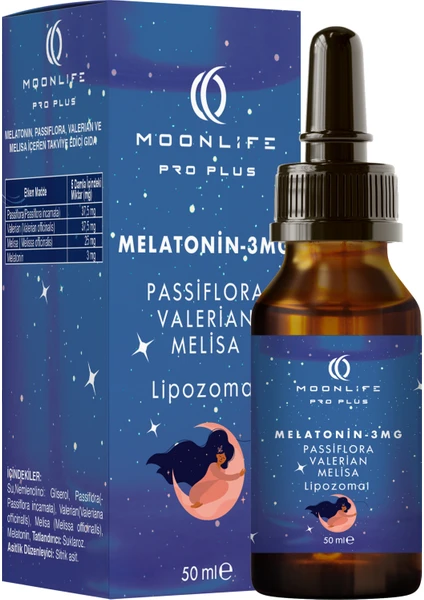 Moon Life Melatonin Passiflora Melisa Valerian Lipozomal Damla 3 Mg 50 ml