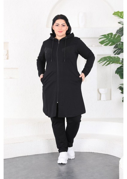Kadın Büyük Beden Siyah Tesettür Eşofman Takımı fiyatları