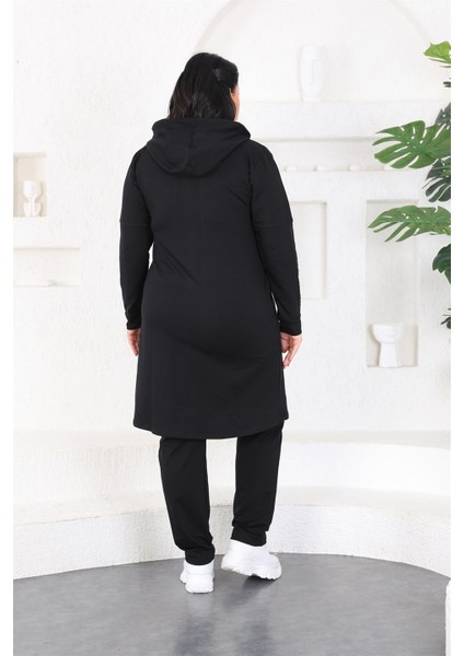 Kadın Büyük Beden Siyah Tesettür Eşofman Takımı indirimleri