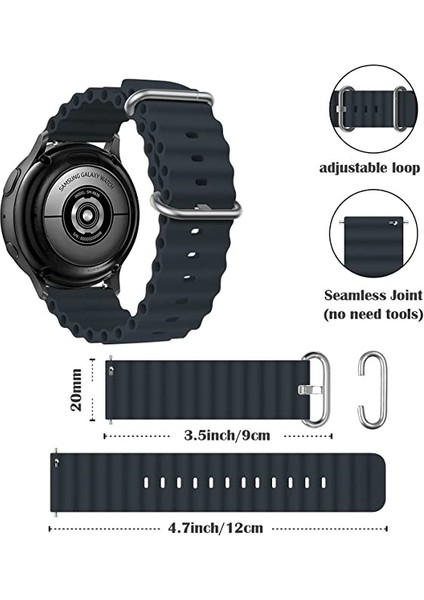 Samsung Galaxy Watch 3 45MM Gear S3 46MM Kordon Ocean Silikon Kordon 22MM modelleri