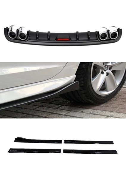 Fiat / Tofaş Tipo Siyah Difüzör Ve Flaplı Yan Marşpiyel Eki Piano Black