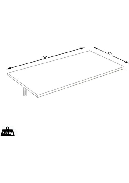 Tuliplife 90 x 60 cm Duvara Monte Katlanır Mdf Masa TLPM01M