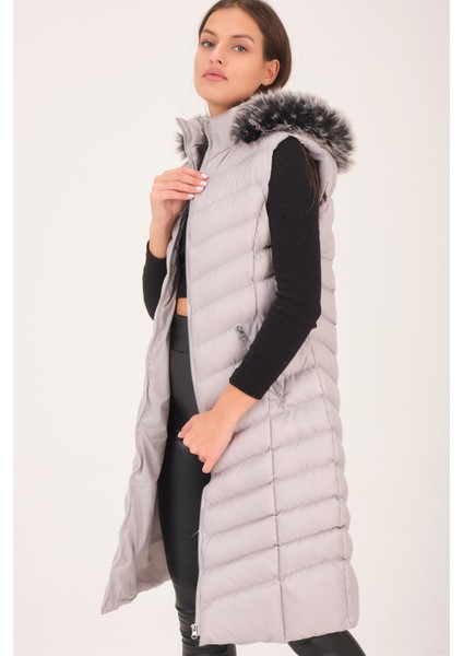 Z6684 Dewberry Bayan Yelek-Düz Gri fırsatları