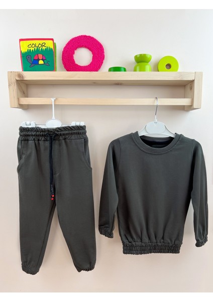 Haki Sweatshirt Pantolon Bebek Takım