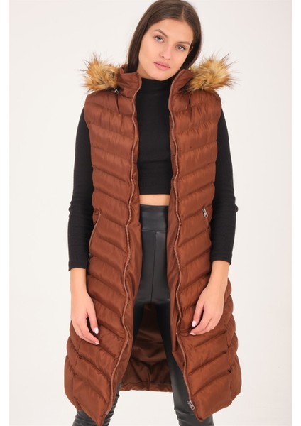 Z6684 Dewberry Bayan Yelek-Açık Kahve modelleri