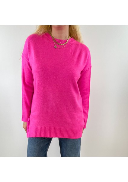 Şeker Pembe Oversize Yumoş Kazak