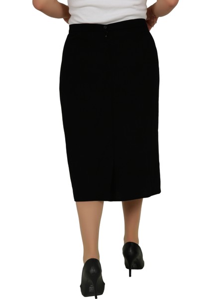 Kısa, Yırtmaçlı Krep Astarlı Ofis Etek modelleri