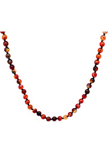 Makrome Örgülü Kırmızı Akik Doğaltaş Erkek Kolye fiyatları