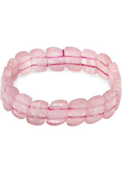 Pembe Kuvars Doğal Taş Rolex Erkek Bileklik