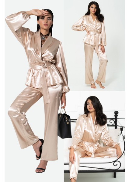 2'li Hem İçeride Hem Dışarıda Taş Pijama Takım