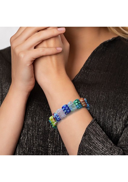 El İşçiliği Murano Cam Sanatı Çakra Rolex Kadın Bileklik