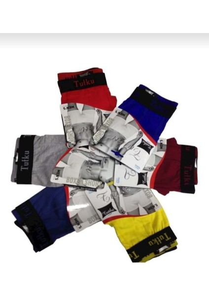 Tutku Likralı Spor Boxer Çok Renkli 6'lı Paket