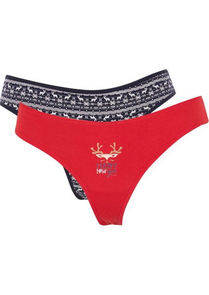 Fall in Love Yılbaşı Temalı Desenli 2'li String Külot Z0981AZ22WN