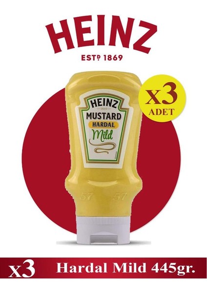 Hardal Mild 445 gr x 3 Ad - Heinz