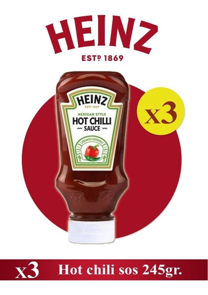 Hot Chili Sos 245 gr x 3 Ad - Heinz