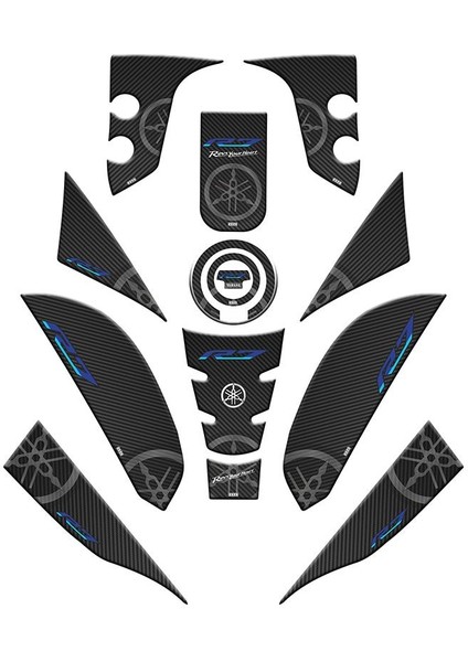 Yamaha R7 2021 - 2022 Uyumlu Full Tank Pad Set 002