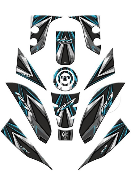 Yamaha R7 2021 - 2024 Uyumlu Full Tank Pad Set 005