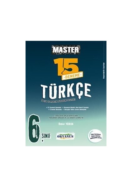 6. Sınıf Master Türkçe 15 Deneme
