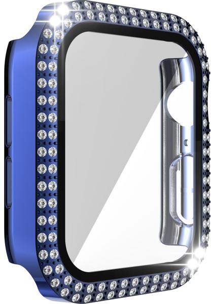 Çift Sıra Elmas Pc + Temperli Cam Izle Kılıf Apple Watch Serisi 6 & Se & 5 & 4 44MM (Yurt Dışından) fiyatları