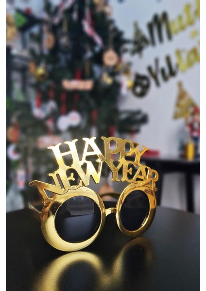 Gold Happy New Year Yılbaşı Parti Gözlüğü Yılbaşı Parti Gözlük