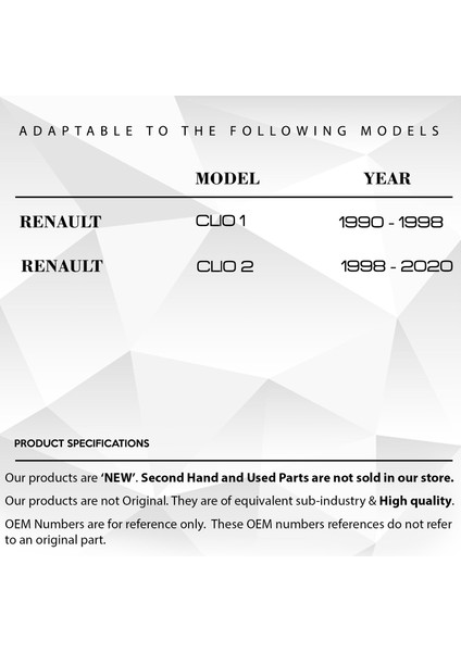 DNC Auto Part Renault Clio 1, Clio 2 Için Sunroof Tamir Takımı 4 Lü Metal Set