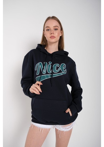 Kadın Oversize Nice Baskılı Sweatshirt