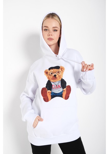 Kadın Can Ayı Baskılı Oversize Sweatshirt fiyatları