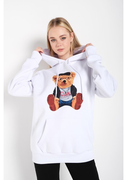 Kadın Can Ayı Baskılı Oversize Sweatshirt modelleri