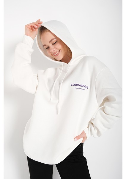 Kadın Courageous Yıldız Baskılı Oversize Sweatshirt