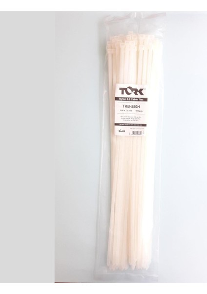 Beyaz Kablo Bağı 7,6X450