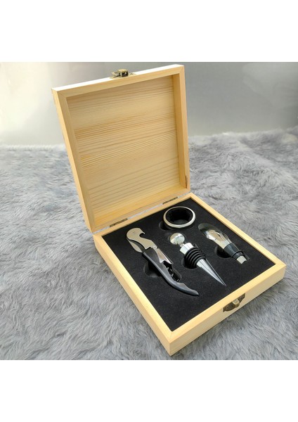 Ahşap Şarap Tirbüşon Şaraplık Şarap Açacağı Seti CIN376 fiyatları