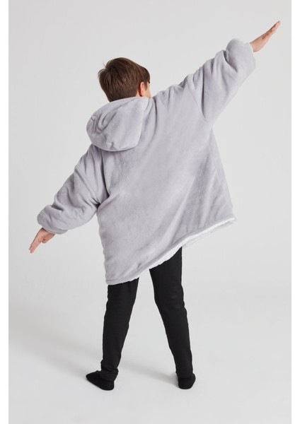 Çocuk Oversize Giyilebilir Battaniye Tek Beden Çok Rahat 12 Yaş Altı Unisex Hoodie Peluş Kapüşonlu Sweatshirt fiyatları