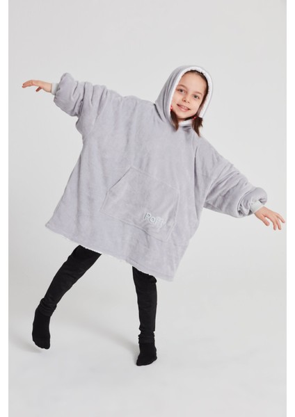 Çocuk Oversize Giyilebilir Battaniye Tek Beden Çok Rahat 12 Yaş Altı Unisex Hoodie Peluş Kapüşonlu Sweatshirt modelleri