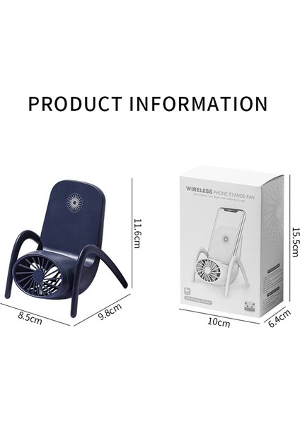 Cep Telefonu Tutucu Küçük Fan USB Solunum Işık Mini Masaüstü Fan Tutucu ile Şarj (Kraliyet ) (Yurt Dışından)