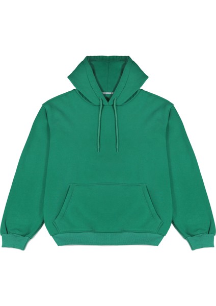 Yeşil Oversize Kapüşonlu Sweatshirt